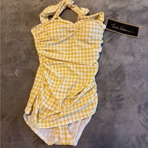 Lauren Ralph Lauren Yellow Gingham One Piece Swimsuit
